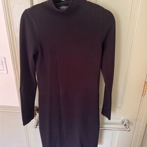 French Connection Mockneck Black Knit Dress